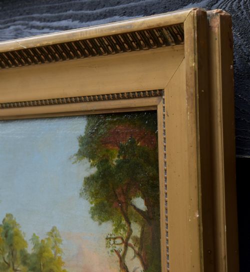 19TH CENTURY OIL PAINTING ON BOARD GOOD QUALITY WOODLAND LANDSCAPE - ADDITIONAL PHOTO 3