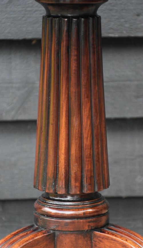 HANDSOME REGENCY MAHOGANY TRIPOD TEA TABLE WITH REVOLVING TOP - ADDITIONAL PHOTO 3