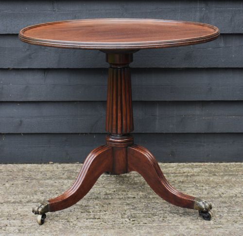 HANDSOME REGENCY MAHOGANY TRIPOD TEA TABLE WITH REVOLVING TOP - ADDITIONAL PHOTO 7
