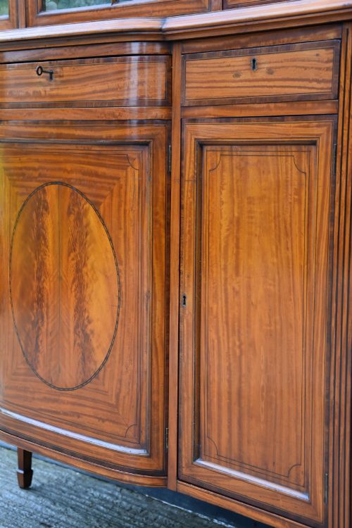 FINE QUALITY EDWARDIAN SATINWOOD DISPLAY CABINET SHERATON REVIVAL - ADDITIONAL PHOTO 8