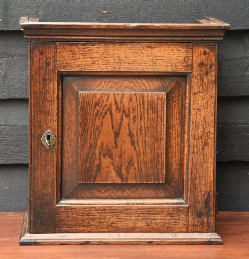 LOVELY EARLY 18TH CENTURY OAK SPICE CUPBOARD GEORGIAN