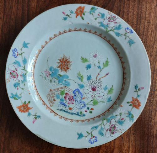 Lovely Antique Chinese Famille Rose Plate, Qianlong Period, 18th Century