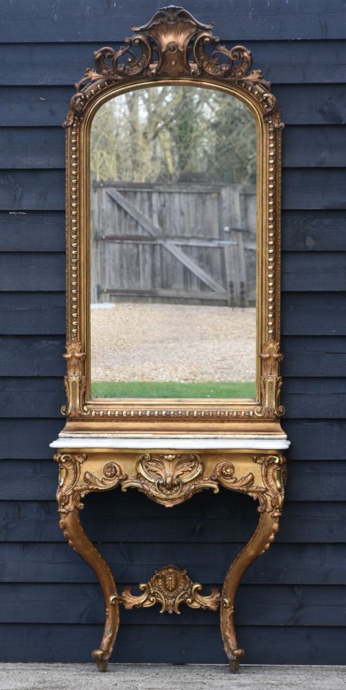 Superb 19th Century French Gilt Console Table & Pier Mirror C.1880