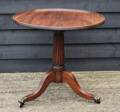 Fine Quality Regency Mahogany Tripod Tea Table with Revolving Top.