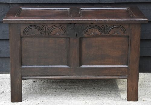 Lovely 17th Century Oak Panelled Coffer Box C.1680, Small Proportions.