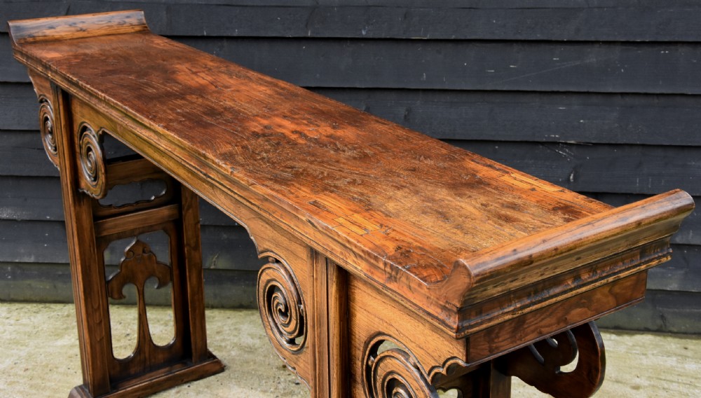 Superb Chinese Elm Altar Table Circa 1900-1920. View IV