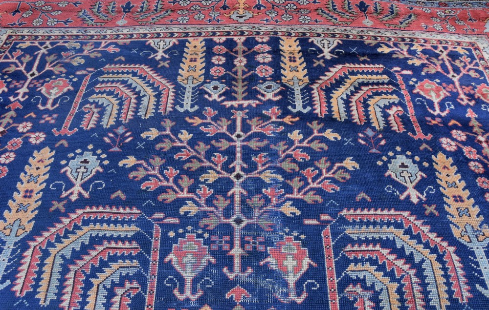 Large Oushak Turkish Wool Rug Retailed by Maple & Co. Oriental Carpets Circa 1910. View V