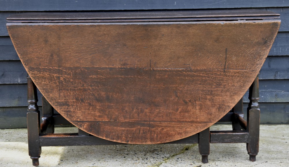 Eight Seater, Large Georgian Oak Gateleg Dining Table, Circa 1800. View VIII