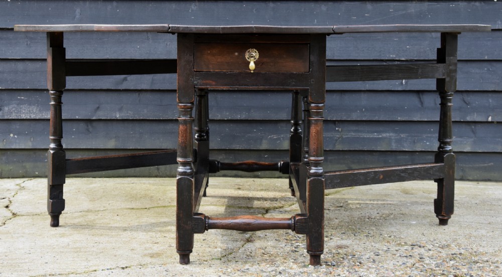 Eight Seater, Large Georgian Oak Gateleg Dining Table, Circa 1800. View IX