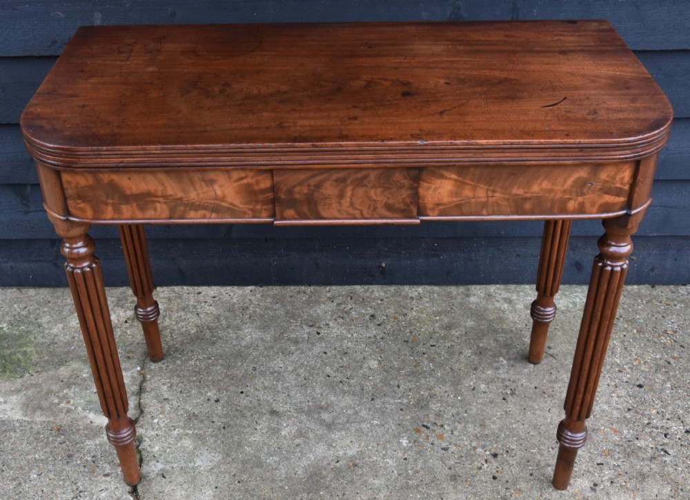 Superb Georgian Mahogany D-Shaped Tea Table, Circa 1800-1810