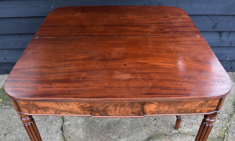 Superb Georgian Mahogany D-Shaped Tea Table, Circa 1800-1810 View VI