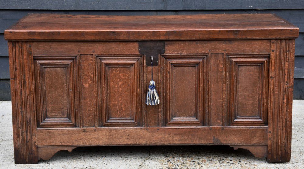 Handsome Continental Oak Panelled Coffer, Circa 1740. View II