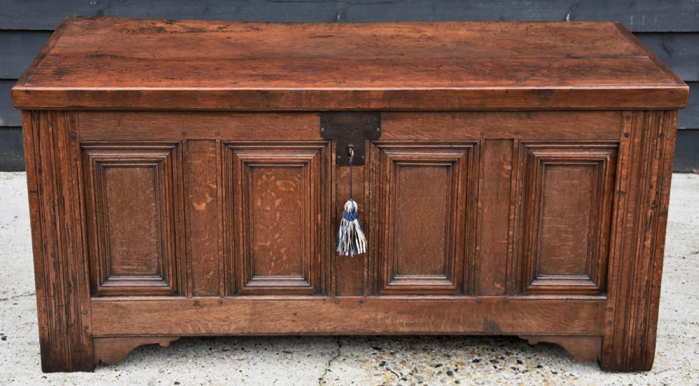 Handsome Continental Oak Panelled Coffer, Circa 1740. View III