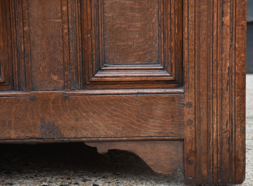 Handsome Continental Oak Panelled Coffer, Circa 1740. View IV