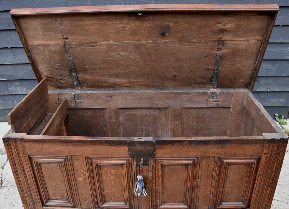 Handsome Continental Oak Panelled Coffer, Circa 1740. View VII