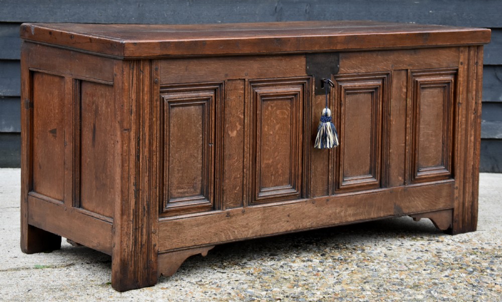 Handsome Continental Oak Panelled Coffer, Circa 1740. View VIII