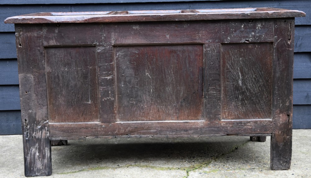 Good Quality 17th Century Oak Panelled Coffer, Circa 1690. View XI
