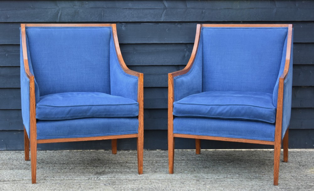 Fine Quality Pair of Satinwood Armchairs c.1900