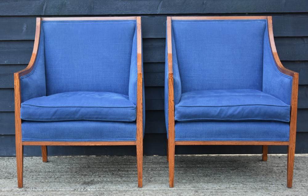 Fine Quality Pair of Satinwood Armchairs c.1900 View III