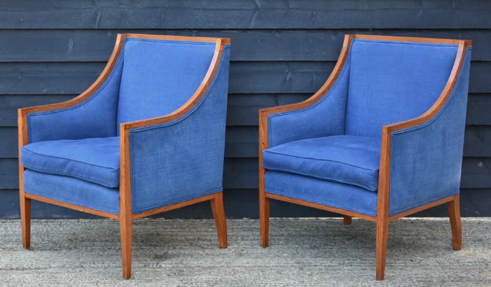 Fine Quality Pair of Satinwood Armchairs c.1900 View IV