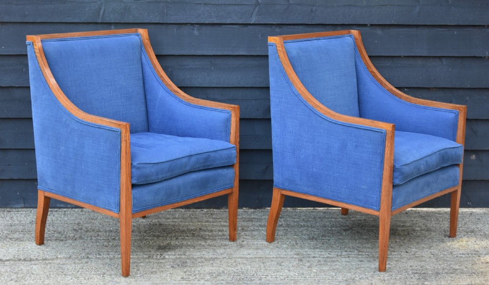 Fine Quality Pair of Satinwood Armchairs c.1900 View V