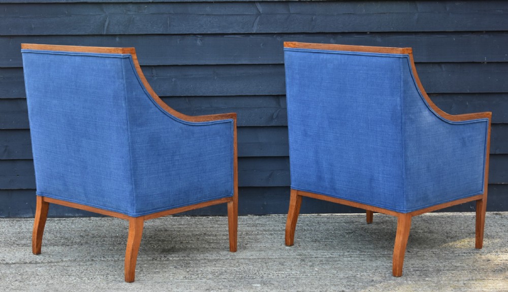 Fine Quality Pair of Satinwood Armchairs c.1900 View VI