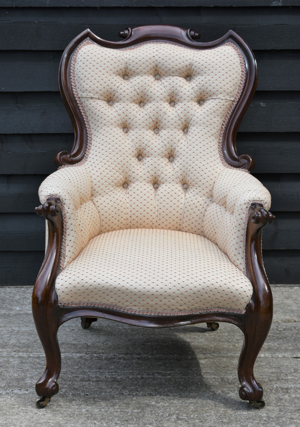 Wonderful Victorian Button Back Armchair C.1860. View II