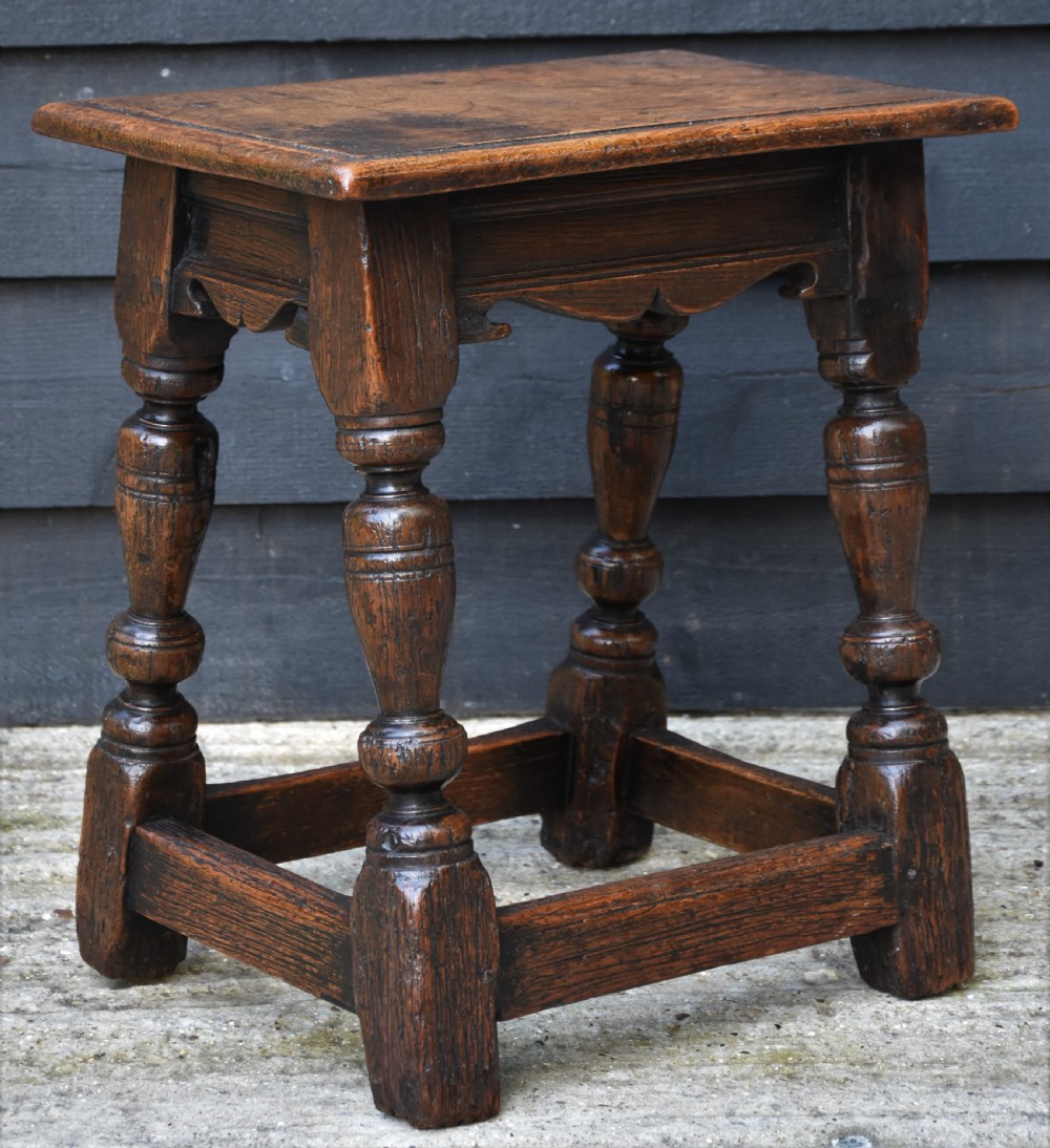 Lovely 19th Century Oak Joint Stool C.1800-1850. View II