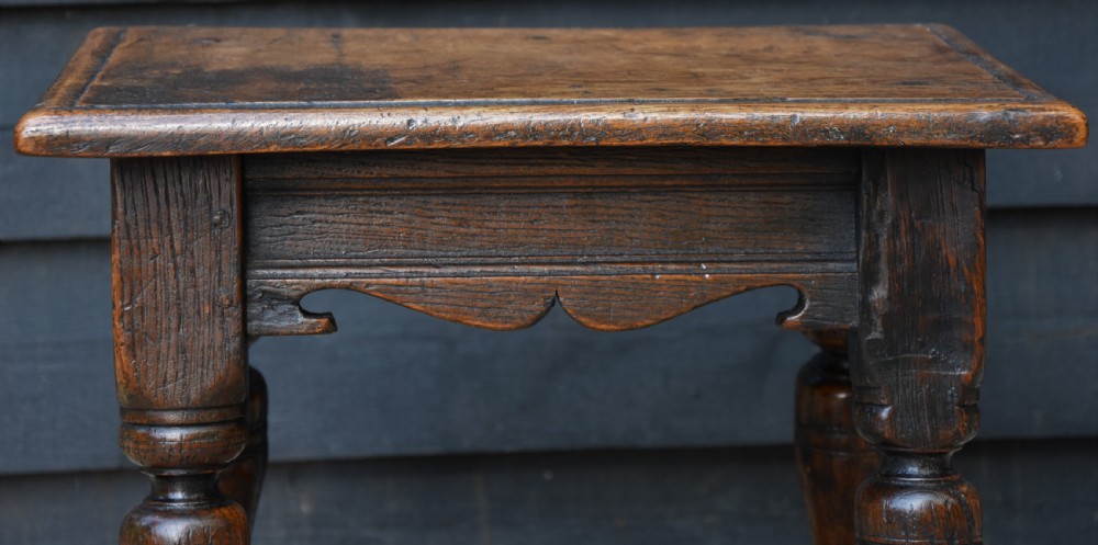 Lovely 19th Century Oak Joint Stool C.1800-1850. View IV