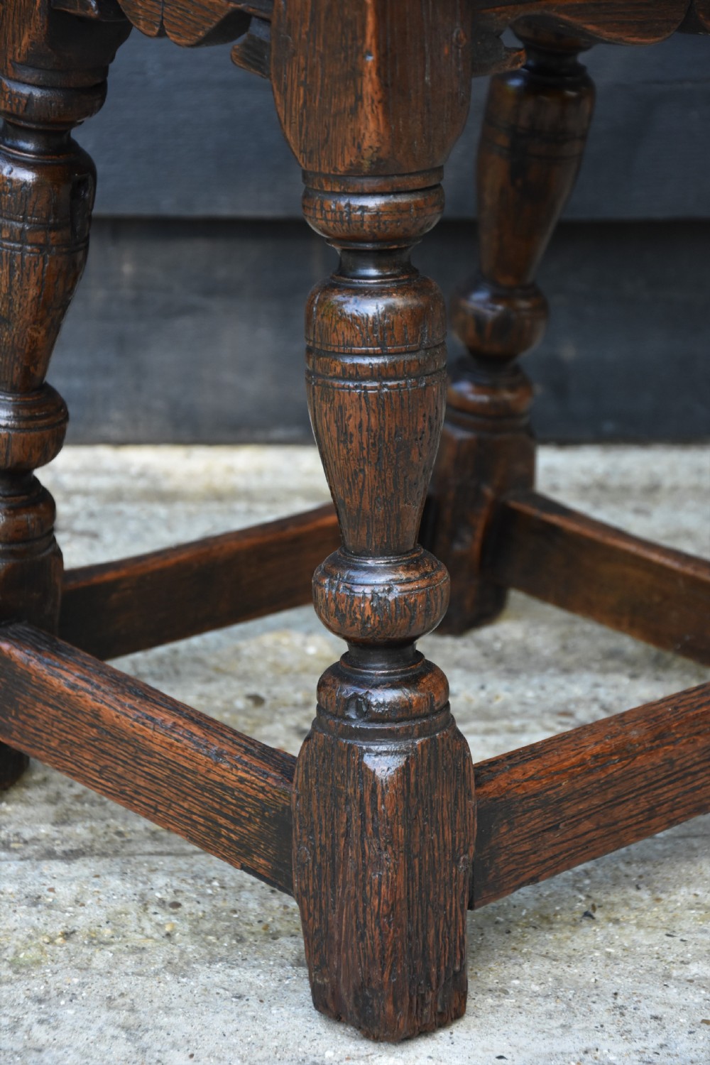 Lovely 19th Century Oak Joint Stool C.1800-1850. View V