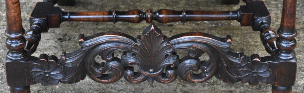 Finely Carved 19th Century Walnut & Beech High Back Armchair, Throne Chair c.1880  View XI