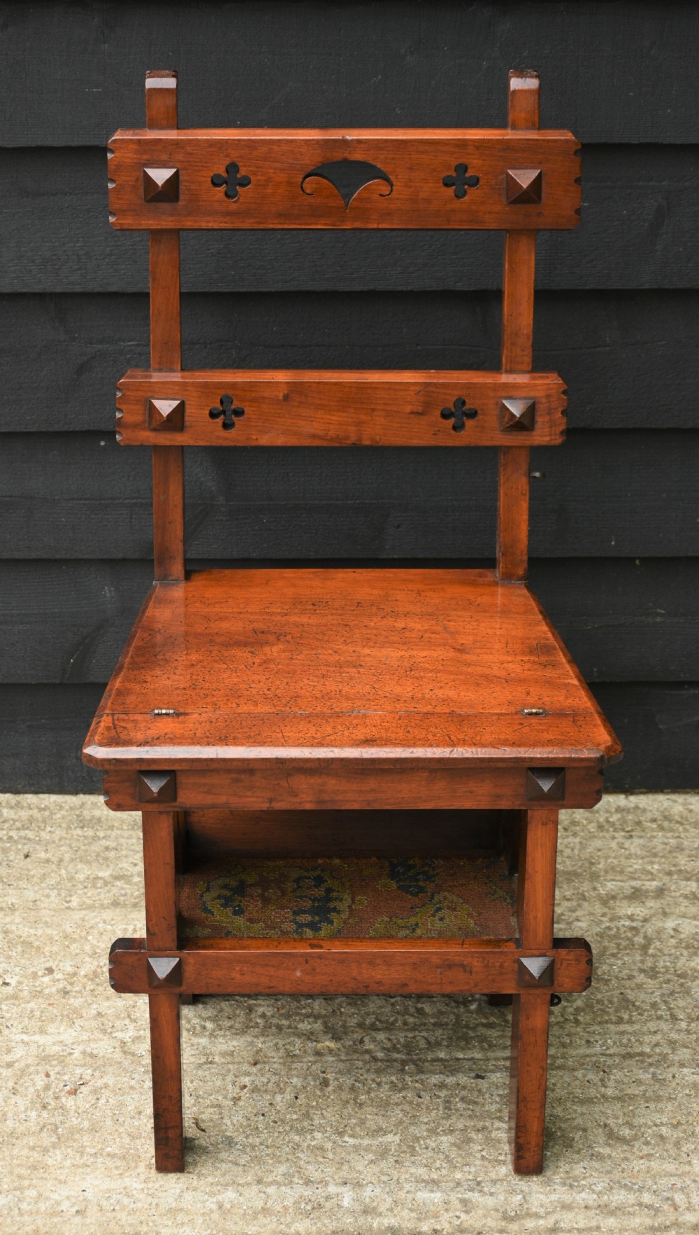 Victorian Walnut Metamorphic Chair Steps, Arts & Crafts Period C.1890. View II