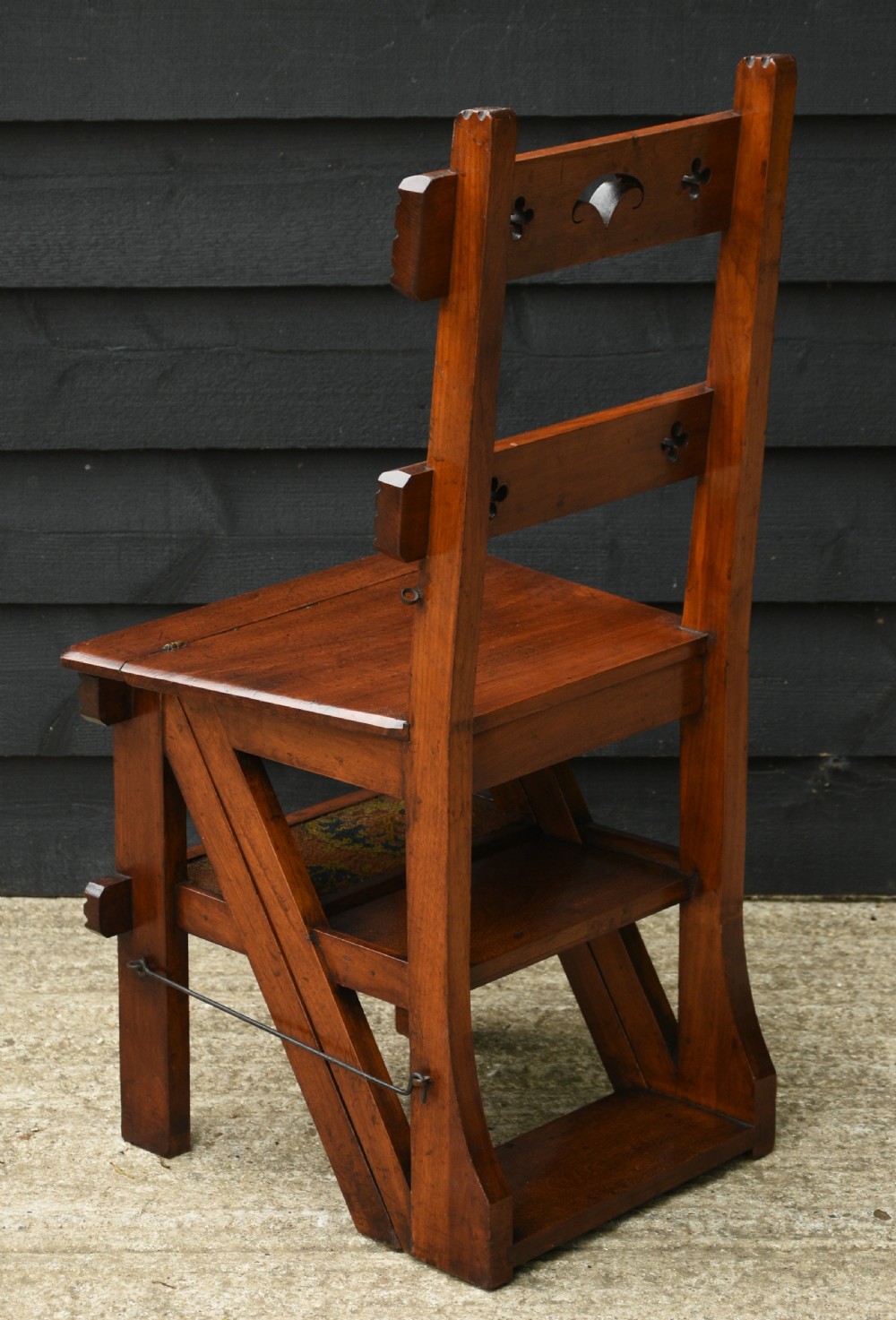 Victorian Walnut Metamorphic Chair Steps, Arts & Crafts Period C.1890. View IV