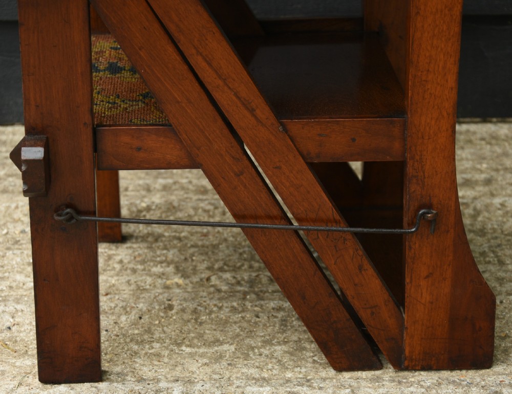 Victorian Walnut Metamorphic Chair Steps, Arts & Crafts Period C.1890. View V