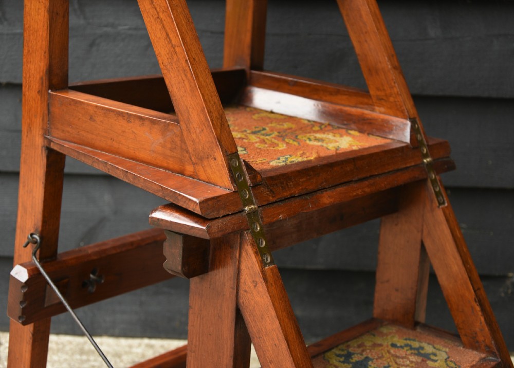 Victorian Walnut Metamorphic Chair Steps, Arts & Crafts Period C.1890. View IX