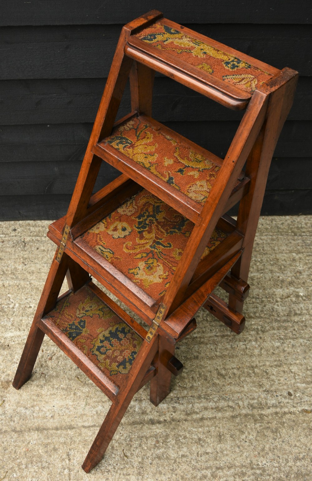 Victorian Walnut Metamorphic Chair Steps, Arts & Crafts Period C.1890. View XII