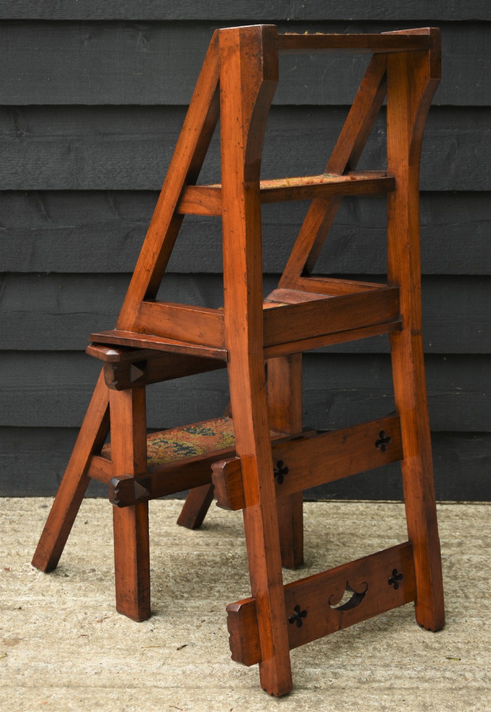 Victorian Walnut Metamorphic Chair Steps, Arts & Crafts Period C.1890. View XIII