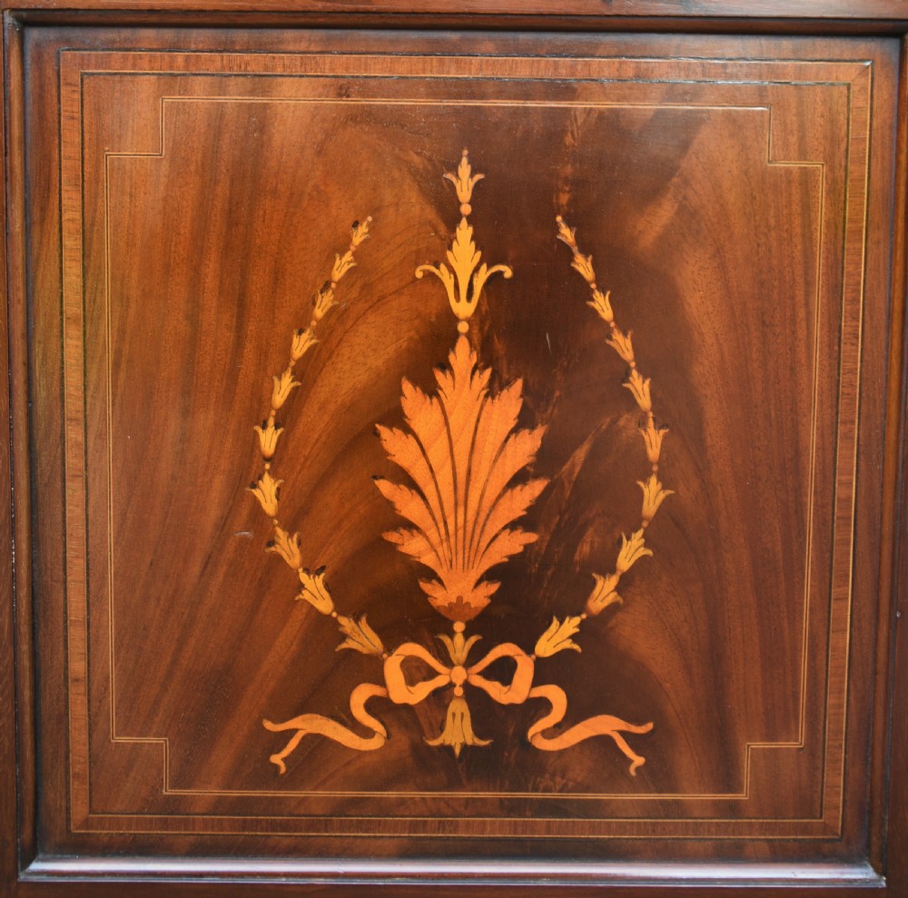 Good Quality, True Pair of Edwardian Mahogany & Inlaid Bedside Cupboards Cabinets c.1910 View X