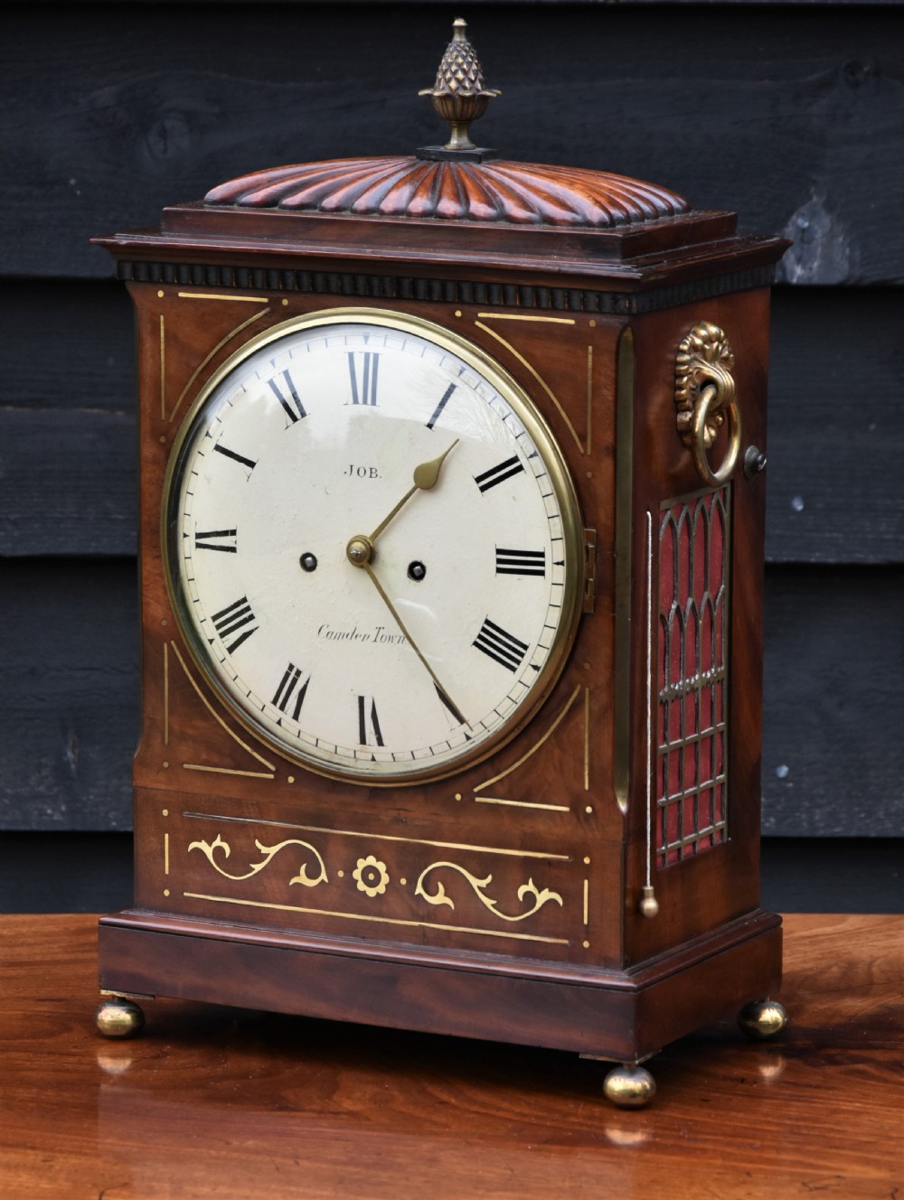 Excellent Regency Bracket Clock C.1815, Twin Fusee, Mahogany. View IV