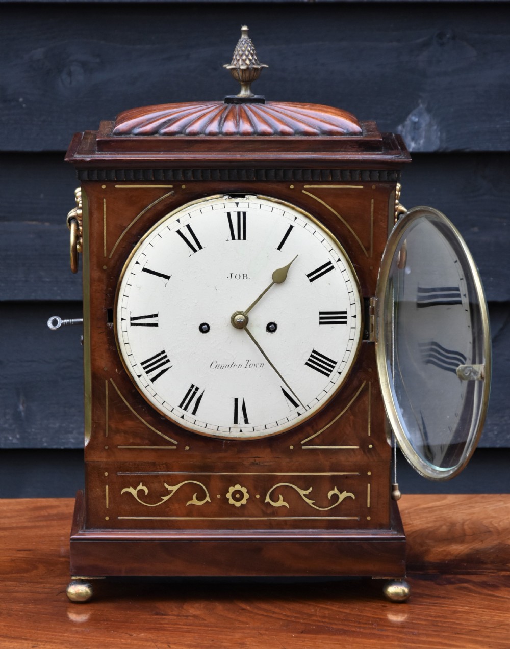 Excellent Regency Bracket Clock C.1815, Twin Fusee, Mahogany. View V