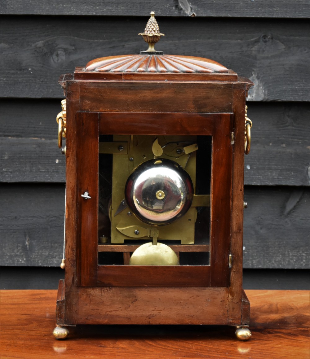 Excellent Regency Bracket Clock C.1815, Twin Fusee, Mahogany. View VI