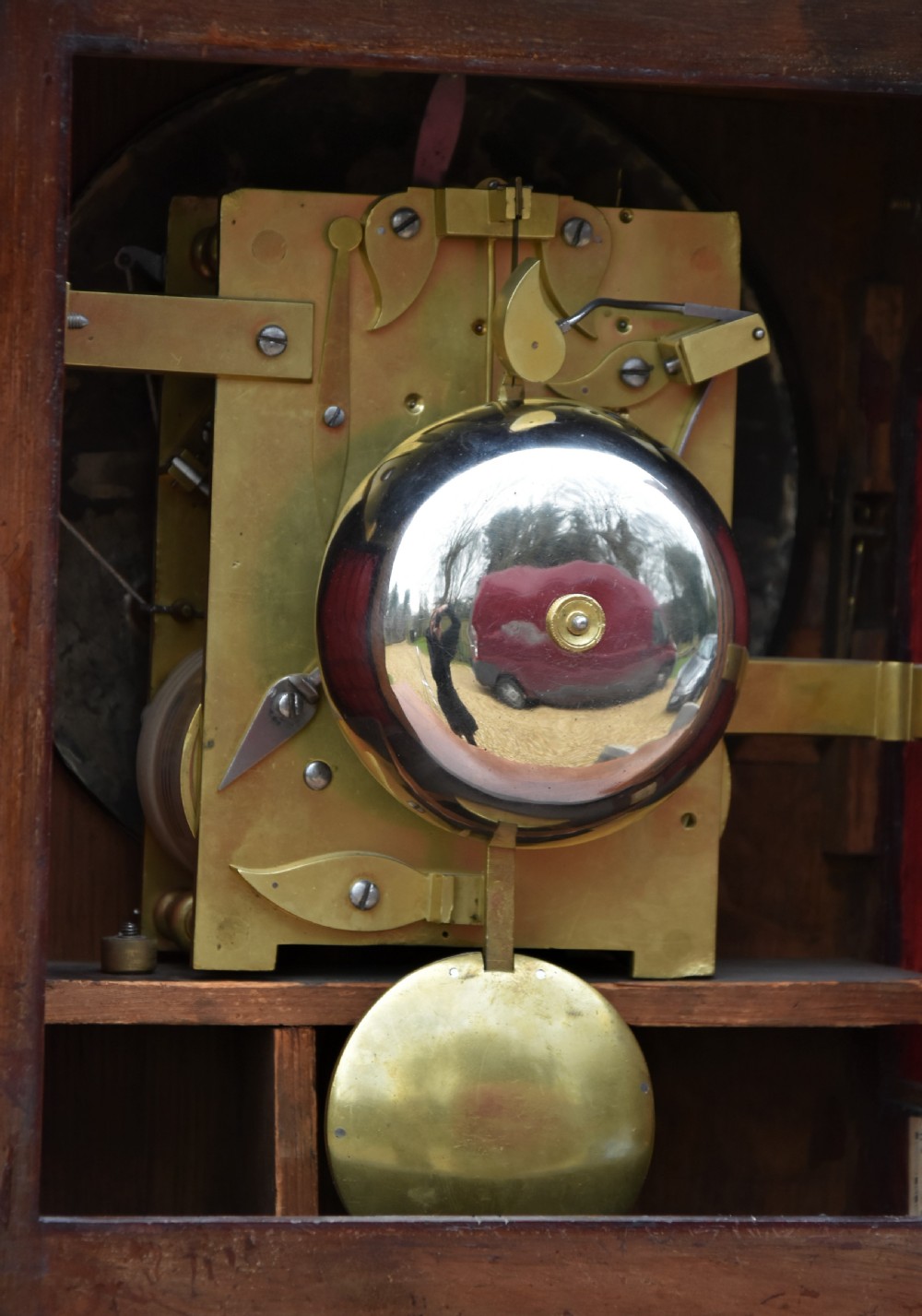 Excellent Regency Bracket Clock C.1815, Twin Fusee, Mahogany. View XI