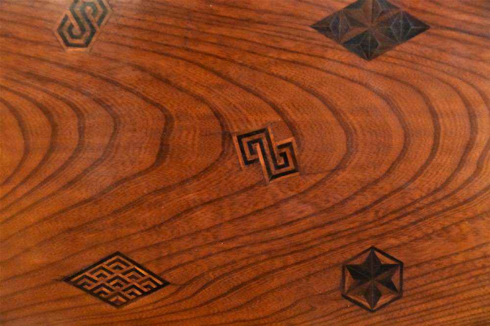 Excellent 19th Century Antique Japanese Jewellery Cabinet (shodana), Inlaid Elm. View VII