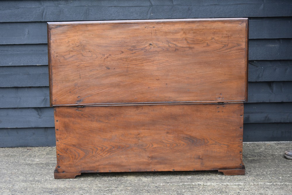 Lovely 19th Century Large Elm Blanket Box C.1830. View XIII