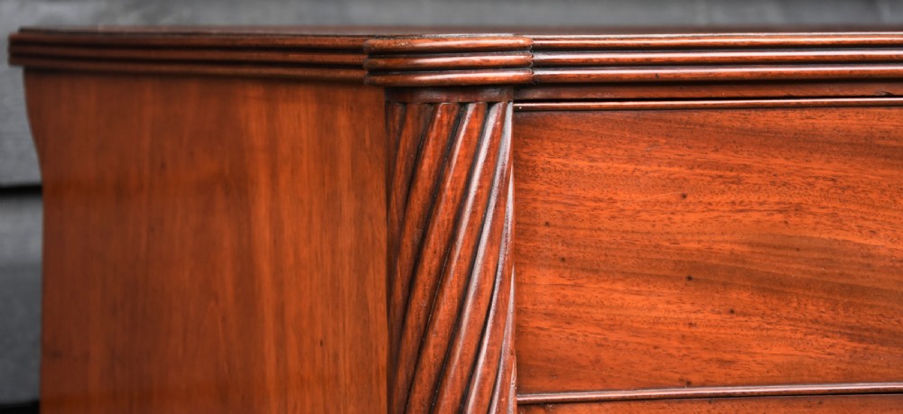 Superb Quality Large Regency Mahogany Bowfronted Chest Of Drawers. View IX