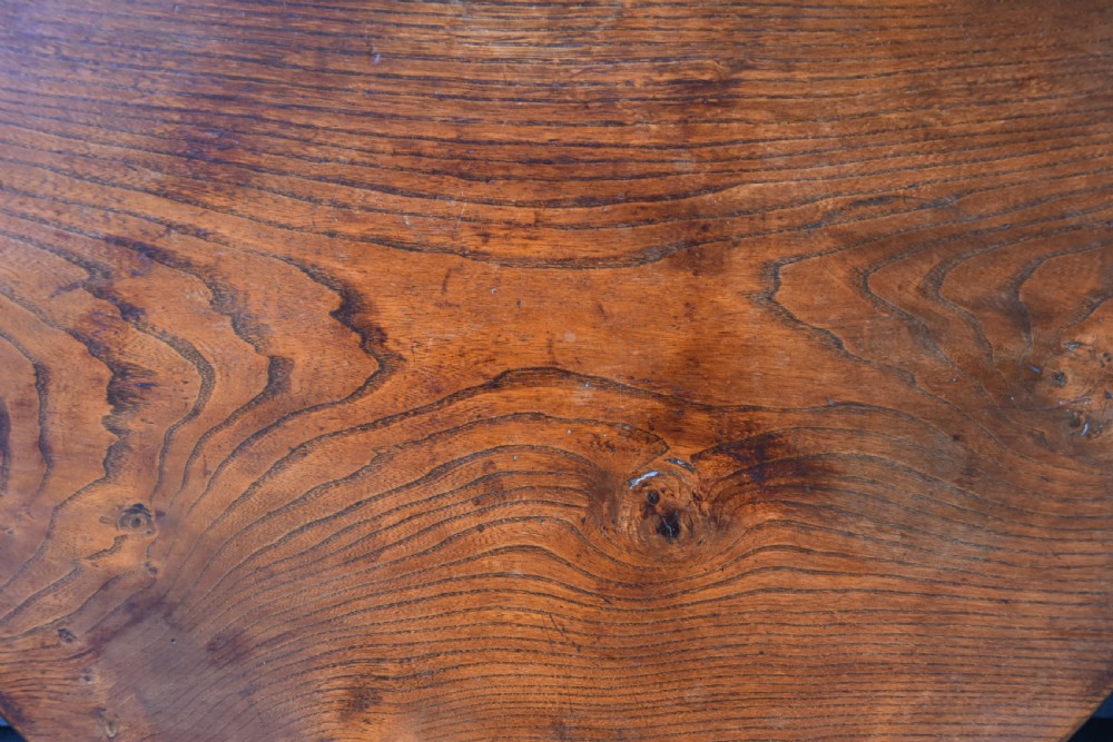 Handsome Georgian Elm & Oak Tripod Wine Table With Tilt-Top. View XII
