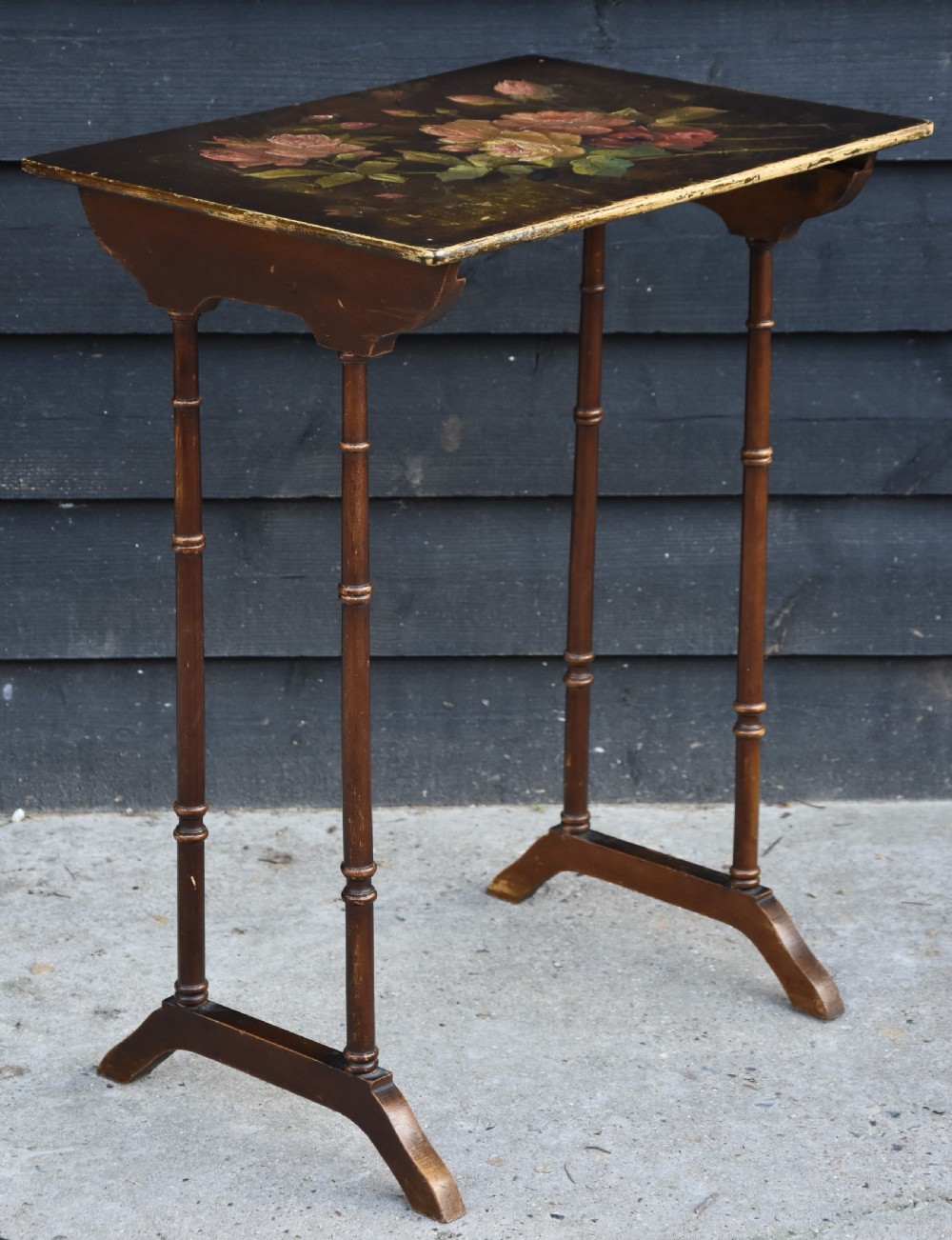 Beautiful Victorian Hand Painted Quartetto, Nest Of Wine Tables C.1900. View VIII