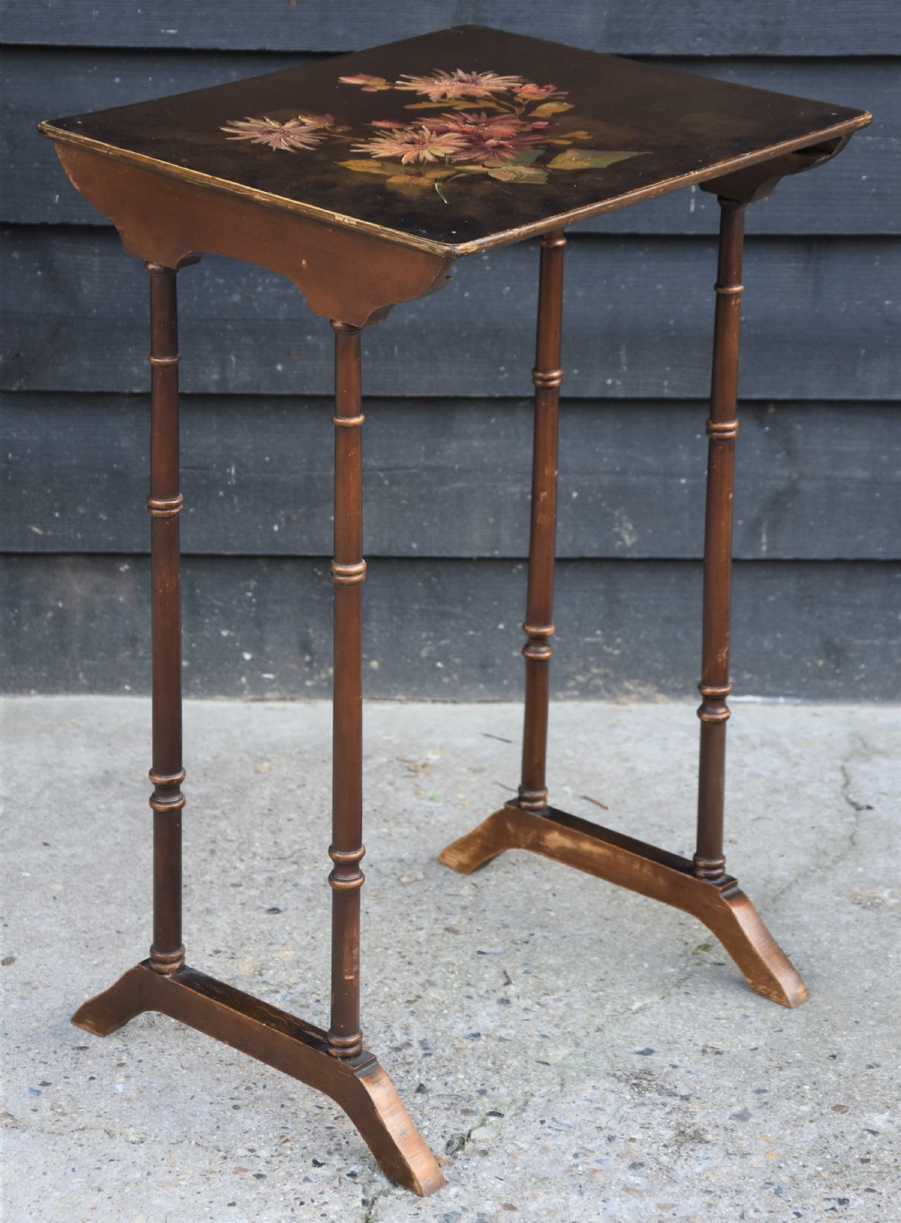 Beautiful Victorian Hand Painted Quartetto, Nest Of Wine Tables C.1900. View IX