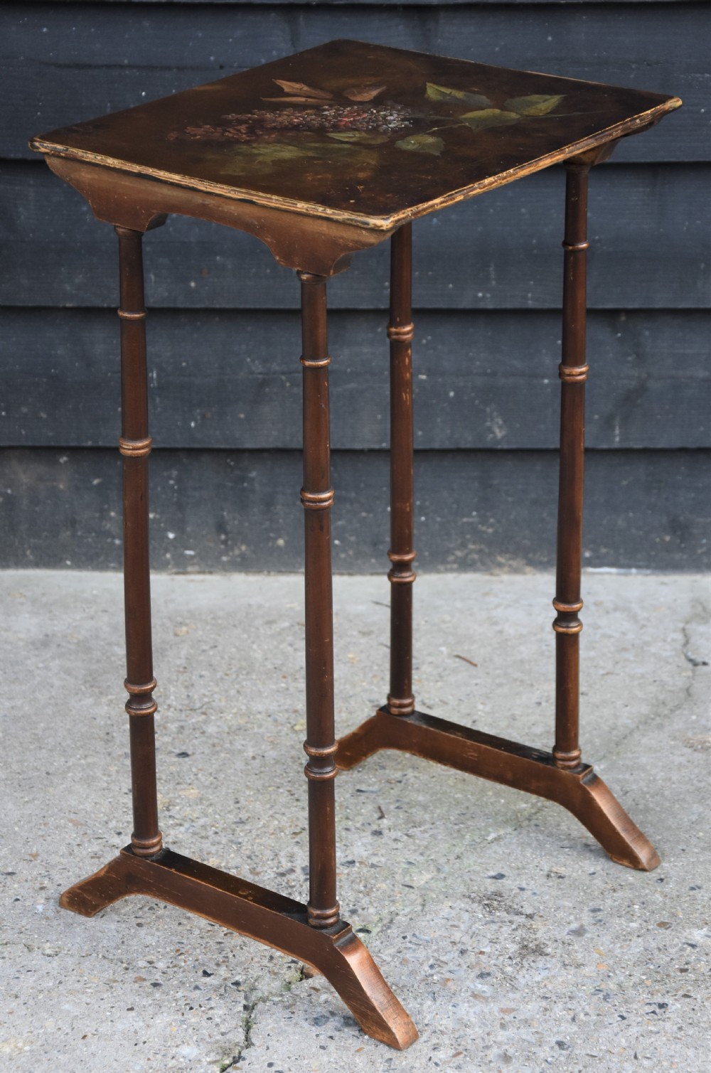 Beautiful Victorian Hand Painted Quartetto, Nest Of Wine Tables C.1900. View X