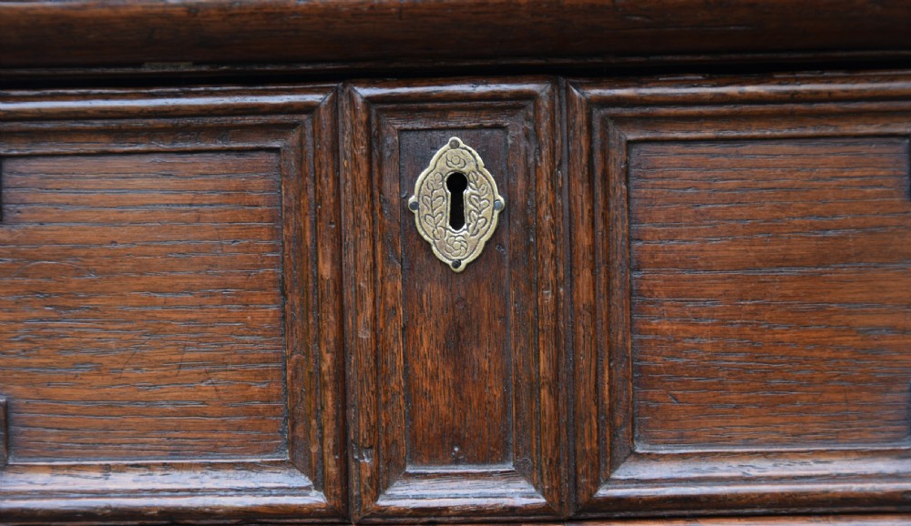 Excellent 17c Gothic Oak Geometric Chest Of Drawers With Secret Drawers, Small Proportions. View V